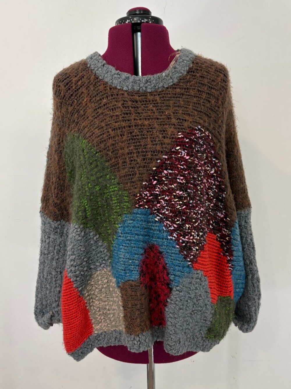 Cloiche Mix Shag Shaggy Fur Mohair Knitwear sz L/XL  Oversized Relaxed fit